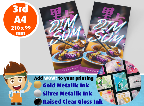 3rd A4 210 mm x 99 mm Leaflets, Flyers, Small Cards & Small Posters