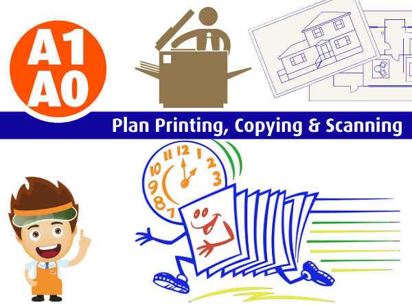 A1 & A0 size - Plan Printing & Copying - Plan Scanning - Colour & Black and white