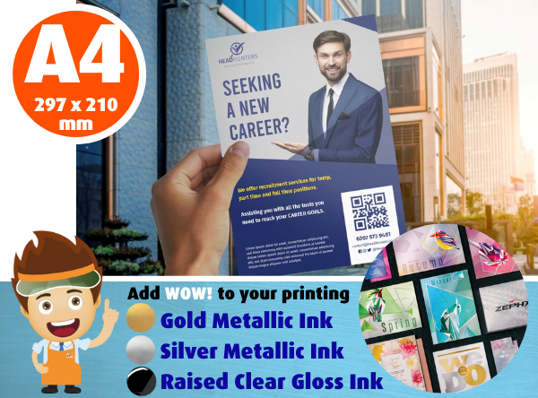 A4 297 mm x 210 mm Leaflets, Flyers, Small Cards & Small Posters