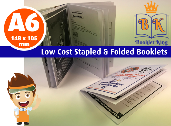 A6 size - Low Cost Budget Stapled & Folded Booklets - Colour & Black and white