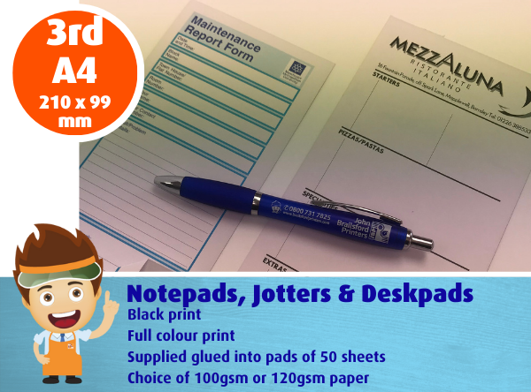 3rd A4 size - Notepads, Jotters & Deskpads