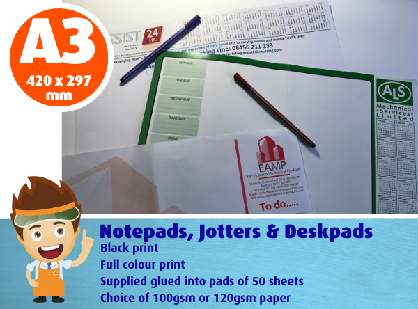 A3 size - Notepads, Jotters & Deskpads