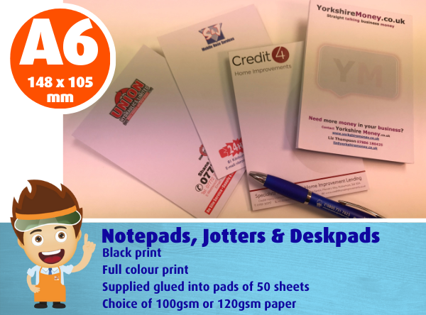 A6 size - Notepads, Jotters & Deskpads
